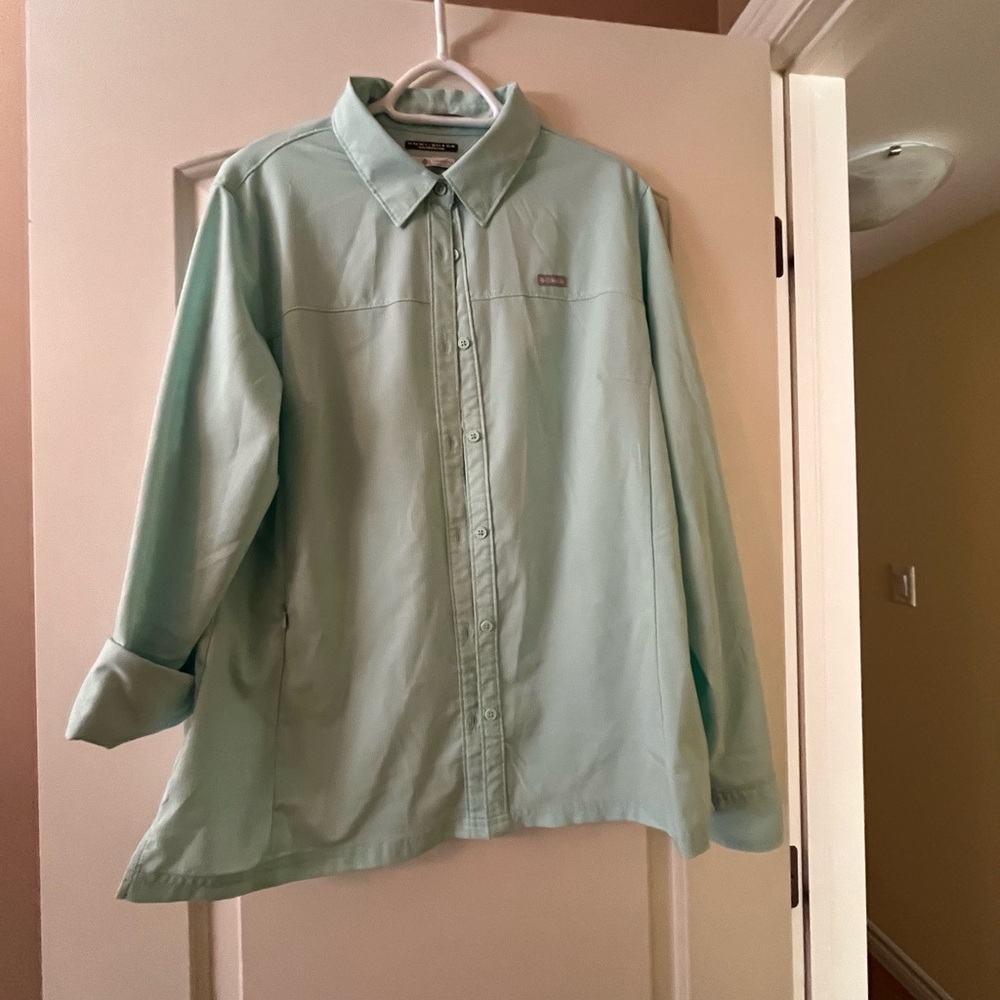 Columbia Mint Green Casual Shirt